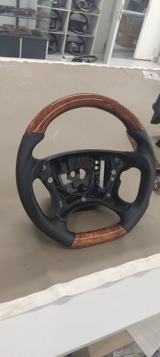 Mercedes R230 SL W219  Wood Steering Wheel Black AMG paddle shifter LOOK