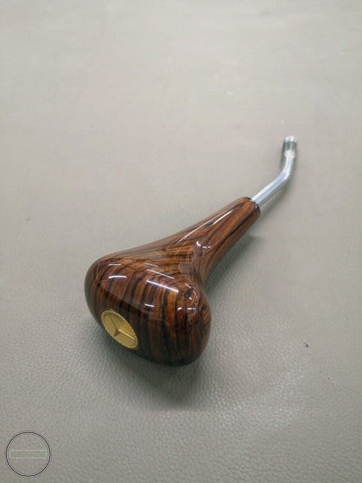 MERCEDES BENZ W126 GEAR SHIFT KNOB ZEBRANO FOR AUTOMATIC Gold logo