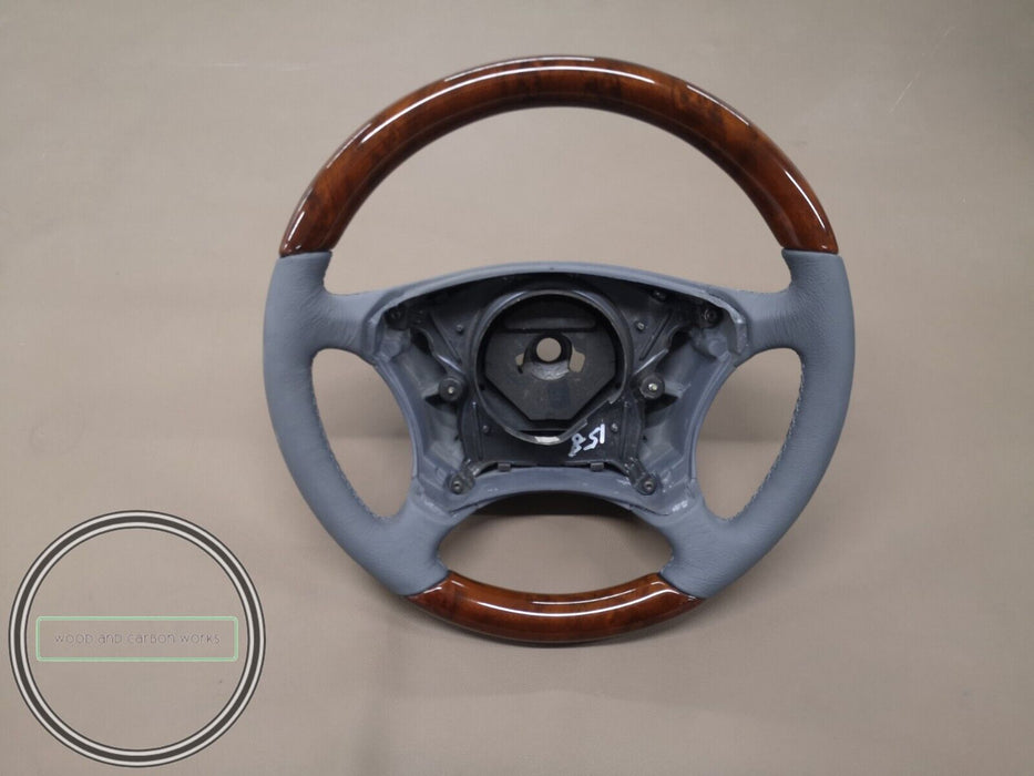 Mercedes W209 CLK Wood Steering Wheel Light wood Gray leather w211 facelift