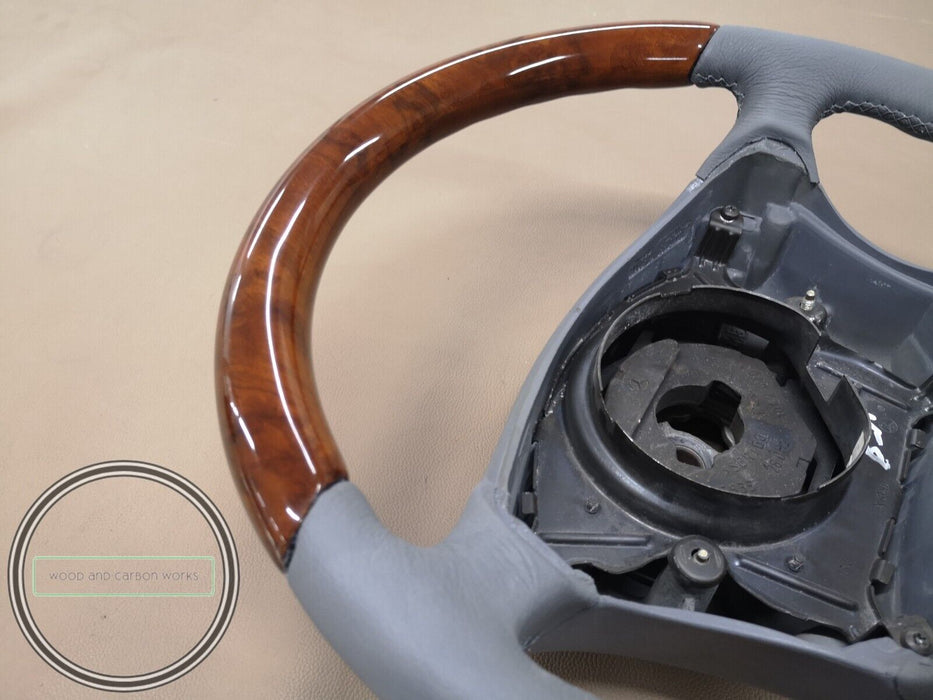 Mercedes W209 CLK Wood Steering Wheel Light wood Gray leather w211 facelift