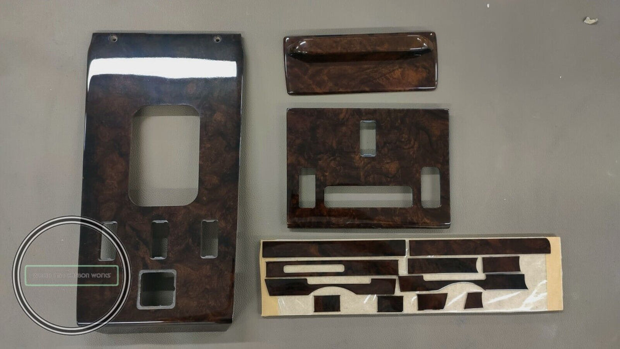 4 Pieces Mercedes r107 SL Center Console Shift Wood Trim Burlwood 560SL 500SL