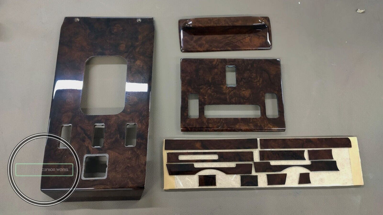 4 Pieces Mercedes r107 SL Center Console Shift Wood Trim Burlwood 560SL 500SL