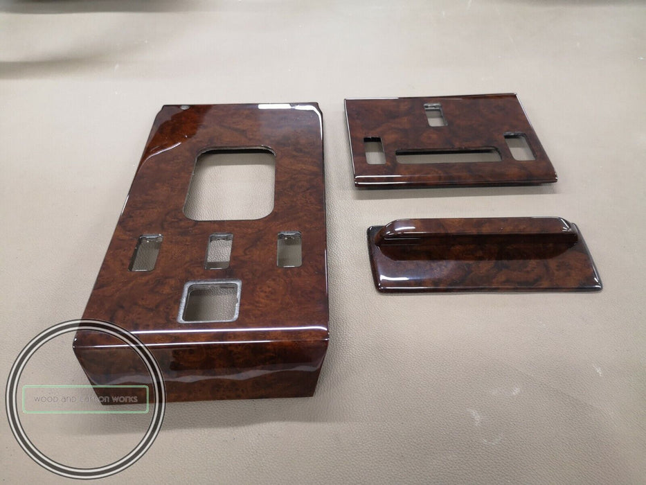 4 Pieces Mercedes r107 SL Center Console Shift Wood Trim Burlwood 560SL 500SL