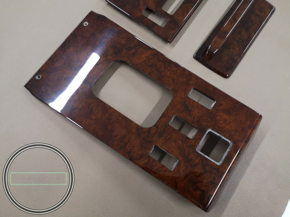 4 Pieces Mercedes r107 SL Center Console Shift Wood Trim Burlwood 560SL 500SL