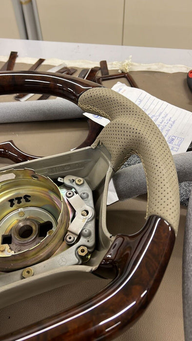 Mercedes W140 R129 Steering Wheel Wood AMG Look Burled Walnut BEIGE