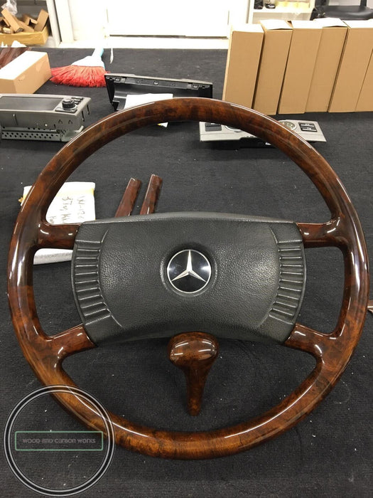 Mercedes Vollholzlenkrad Früh R107 W123 W116 W115 W114 Wurzelholz Nussbaum