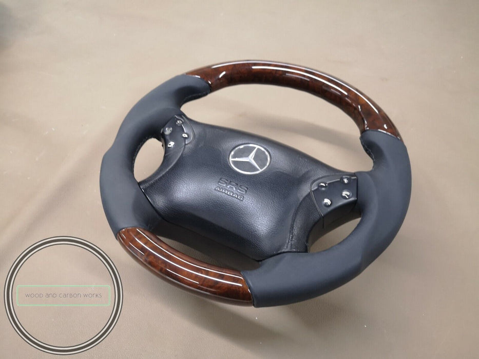 Mercedes Benz Wood Steering Wheel for W203 Mercedes Benz AMG Look Burlwood