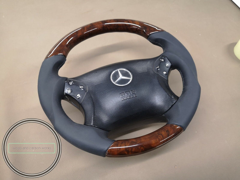 Mercedes Benz Wood Steering Wheel for W203 Mercedes Benz AMG Look Burlwood