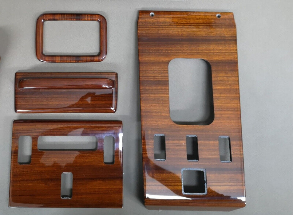 Mercedes R107 SL Center Console Zebrano Wood Trim Set 3 pieces