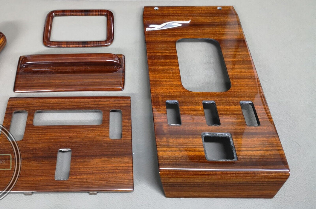 Mercedes R107 SL Center Console Zebrano Wood Trim Set 3 pieces