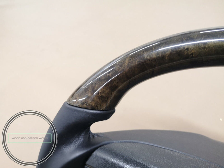 Mercedes W208 Avantgarde Wood Steering Wheel W210 Bird Eye Black Leather