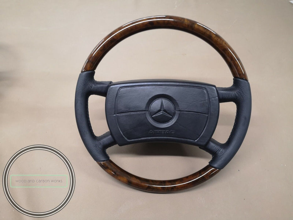 Mercedes W126 C126 Wood steering wheel Burled Walnut  Early Version