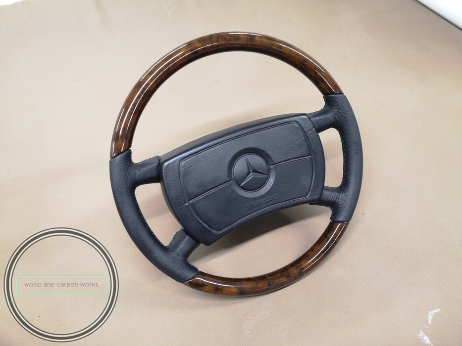 Mercedes W126 C126 Wood steering wheel Burled Walnut  Early Version
