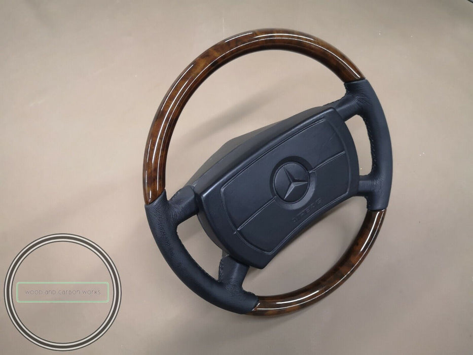 Mercedes W126 C126 Wood steering wheel Burled Walnut  Early Version