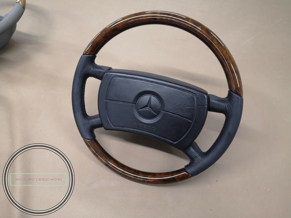 Mercedes W126 C126 Wood steering wheel Burled Walnut  Early Version