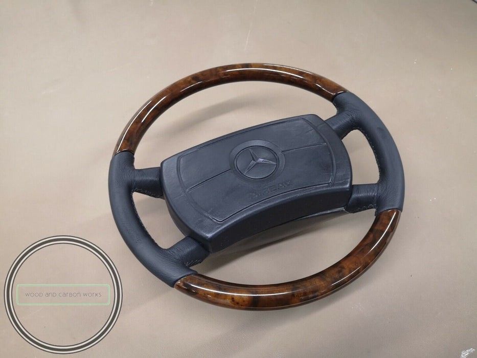 Mercedes W126 C126 Wood steering wheel Burled Walnut  Early Version