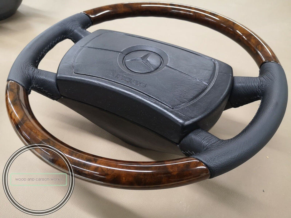 Mercedes W126 C126 Wood steering wheel Burled Walnut  Early Version